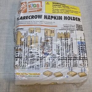 Kids Wood Craft Scarecrow Napkin Holder Workshop DYI Craft Kit Home Depot New